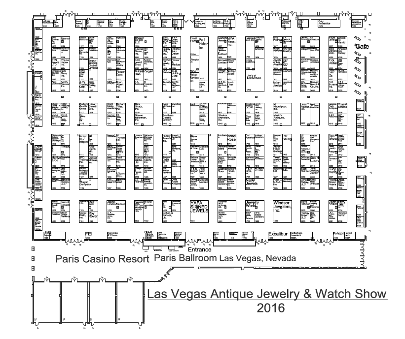 floorplan Las Vegas Antique Jewelry & Watch Show