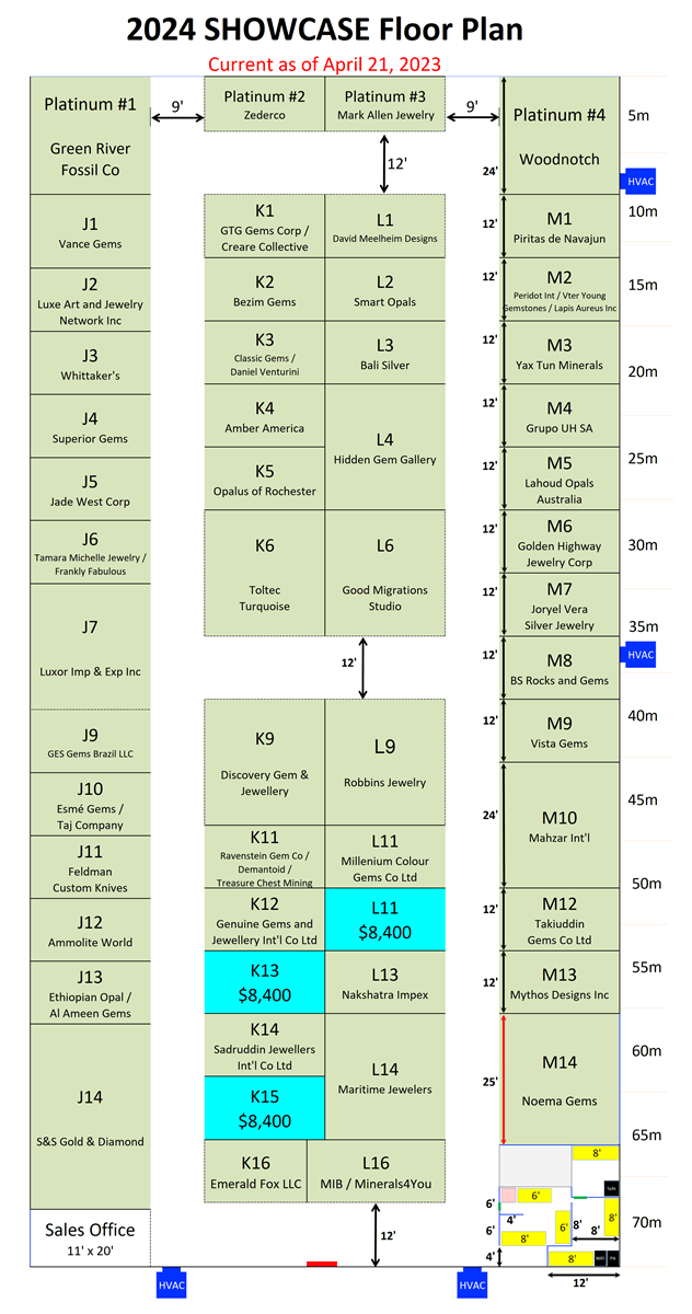 floorplan 22nd Street Mineral, Fossil, Gem & Jewelry Show