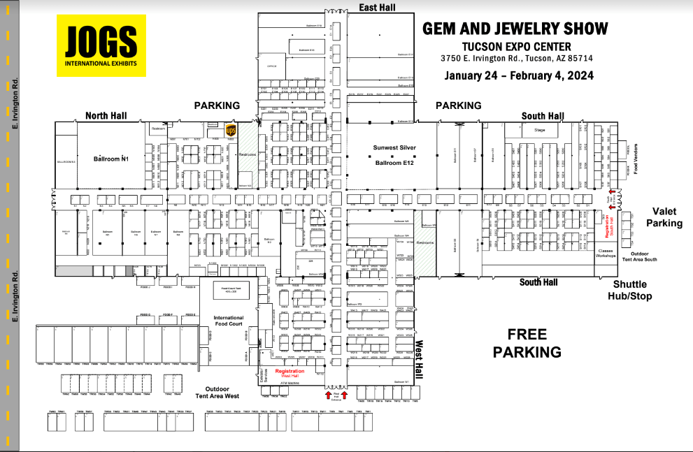 floorplan JOGS Tucson Gem & Jewelry Show