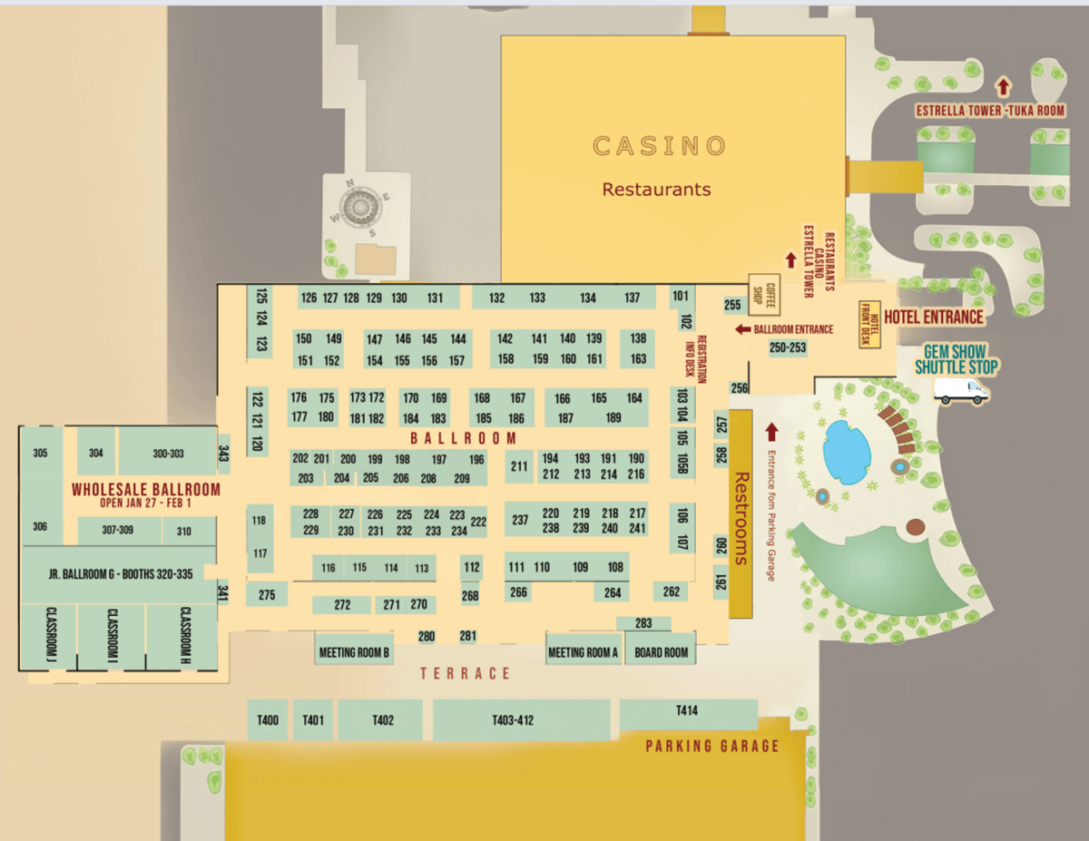 floorplan Colors of the Stone • To Bead True Blue • Tucson Artisan Workshops