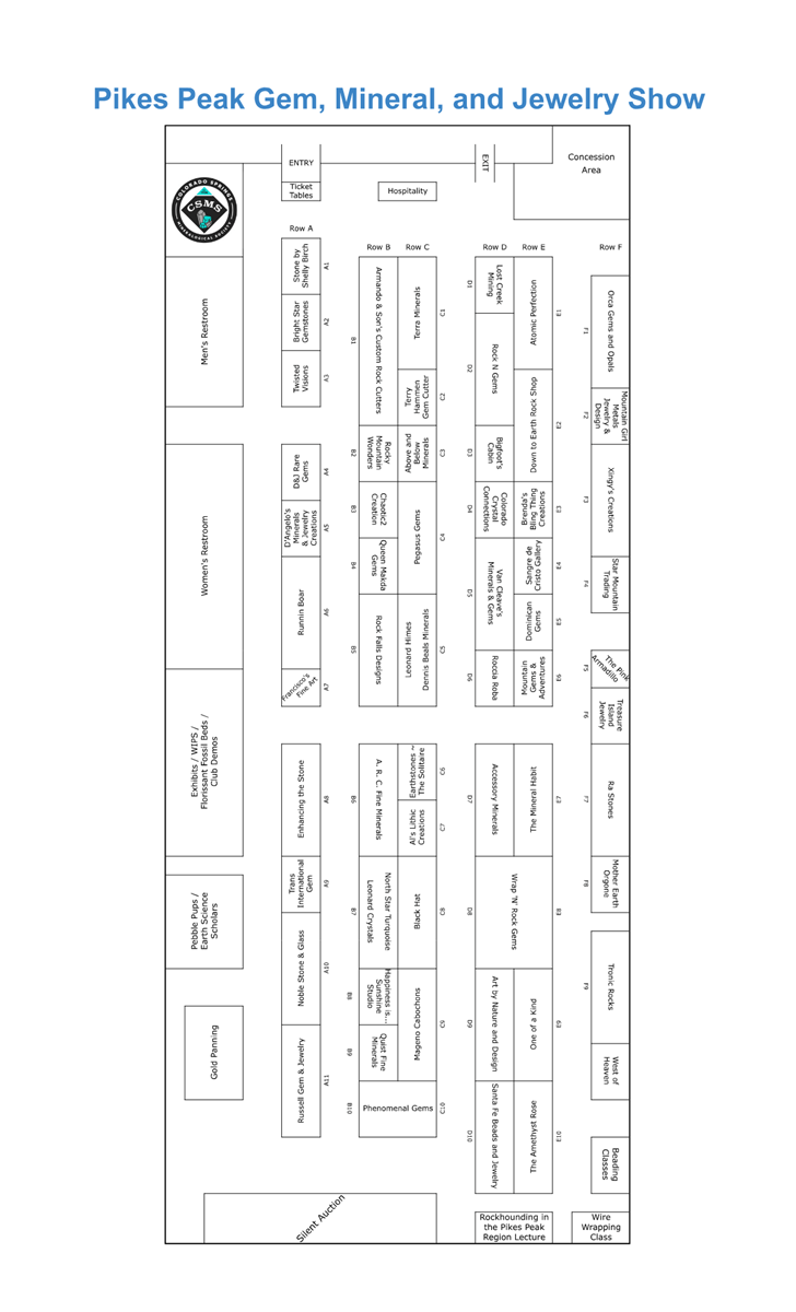 floorplan Pikes Peak Gem, Mineral & Jewelry Show