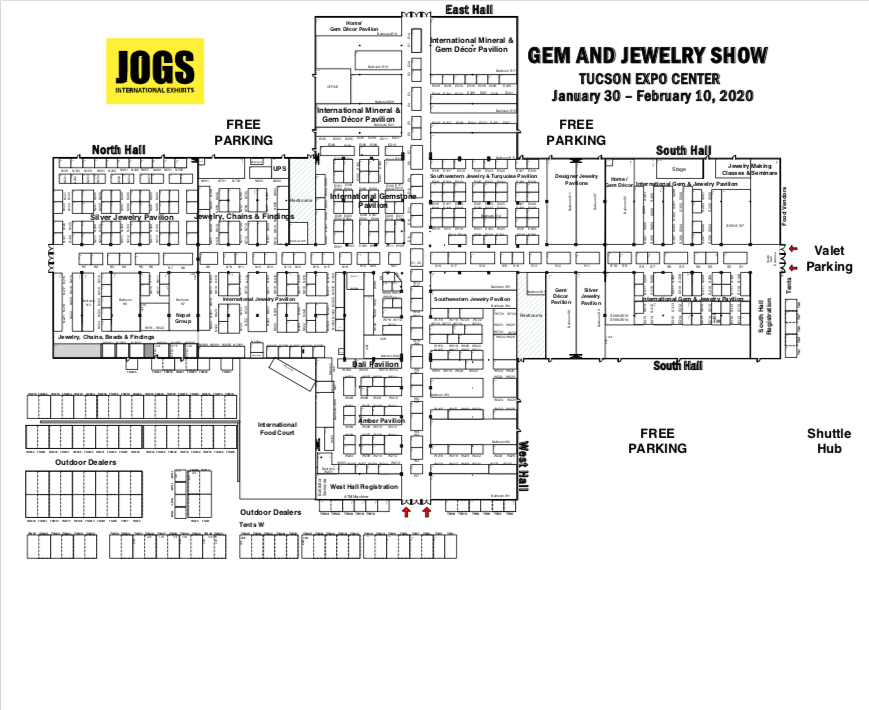 View floor plans for JOGS Tucson Gem & Jewelry Show