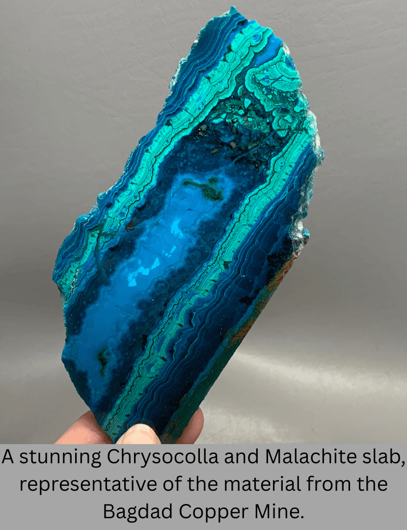 Beautiful malachite and chrysocolla slab.