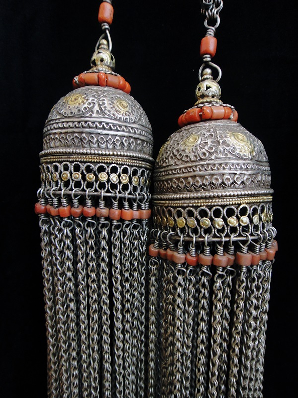 Antique silver jewelry from Central Asia.