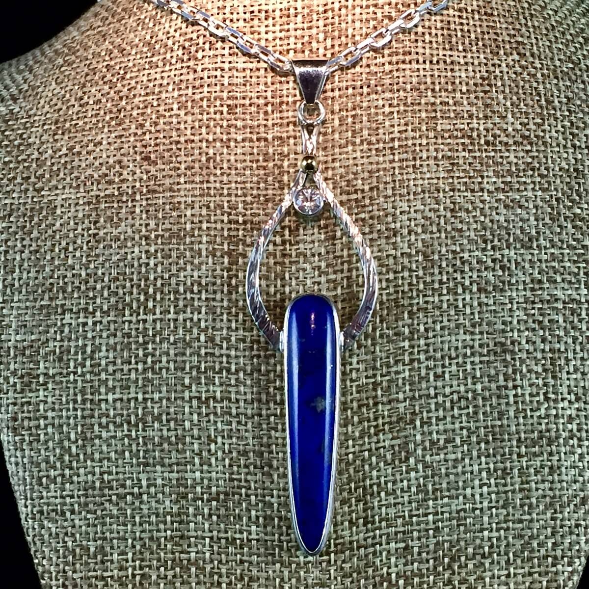 Lapis & White Sapphire 
pendant, #12 of 190,
 from the "19 Collection".
Private Collection.