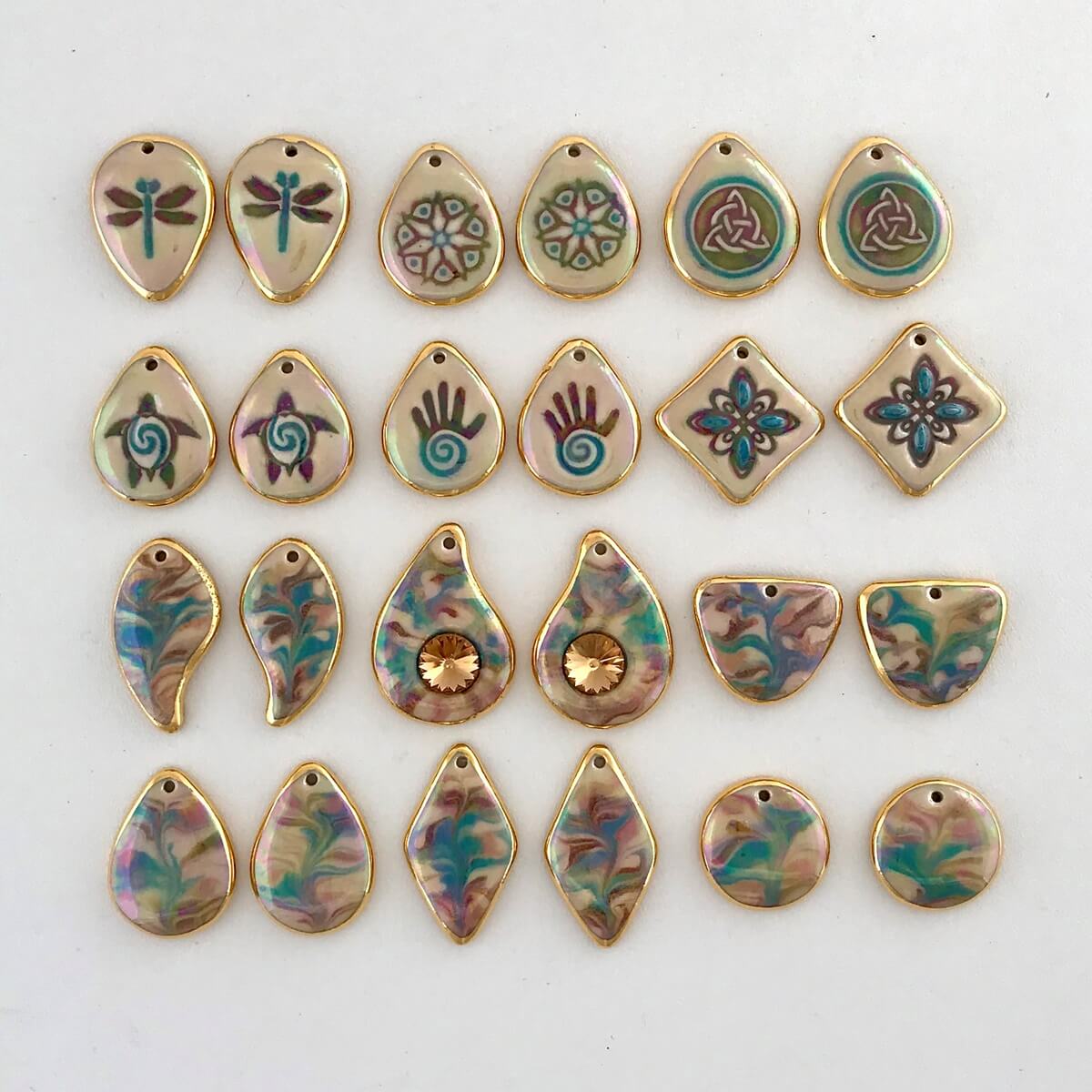 Earring components in our popular southwest colors, shades of brown with turquoise accents.