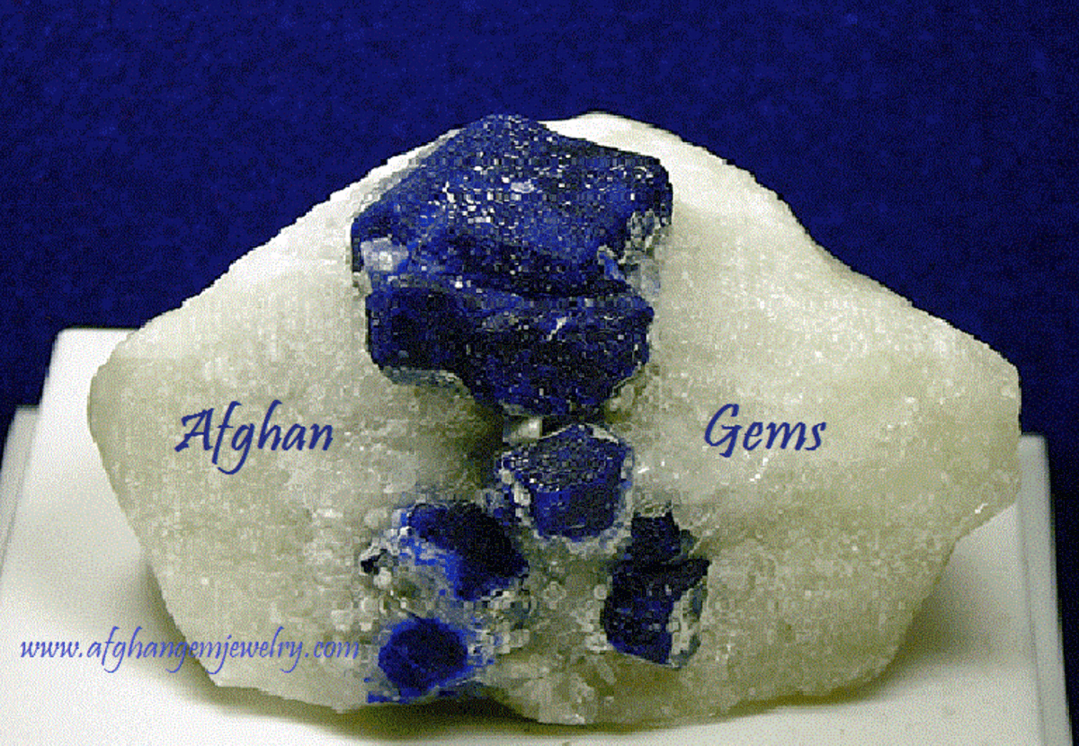 Full Terminated Natural Blue Lazurite Crystals on Matrix Specimen small and large size available 