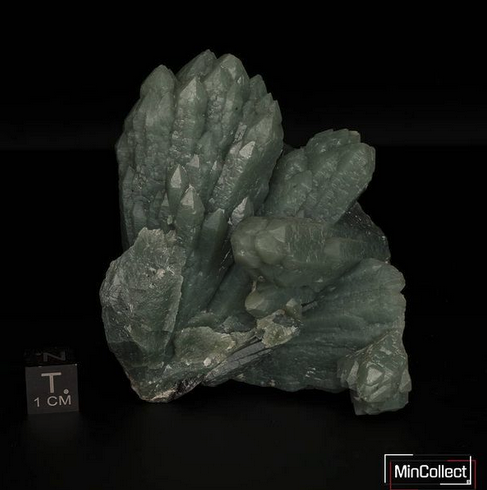 Hedenbergite included Quartz "Prase Green Quartz" - Huanggang Mine, Inner Mongolia, China