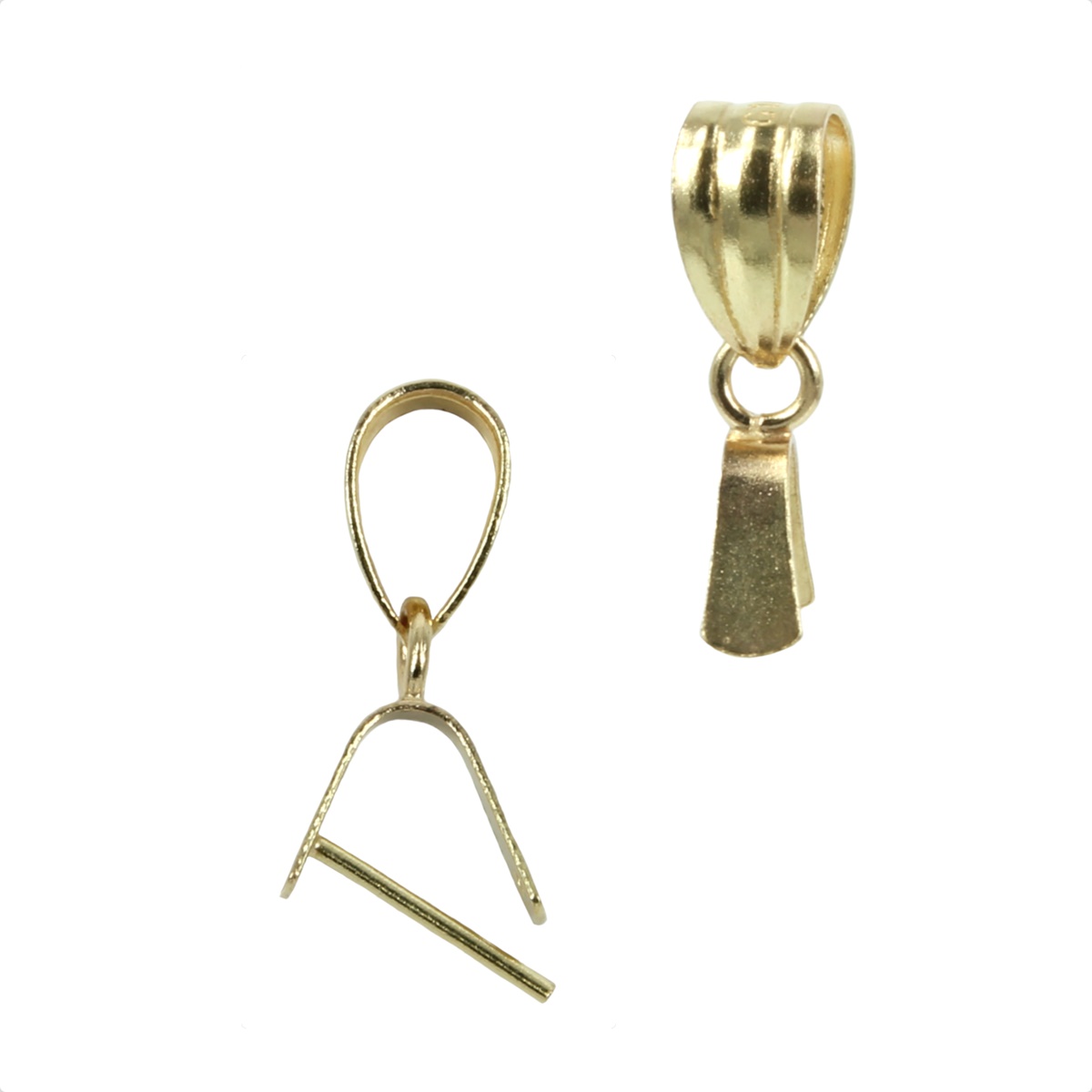18Kt Gold Tapered Tab Pinch Bail 13×6.5mm Yellow Gold
