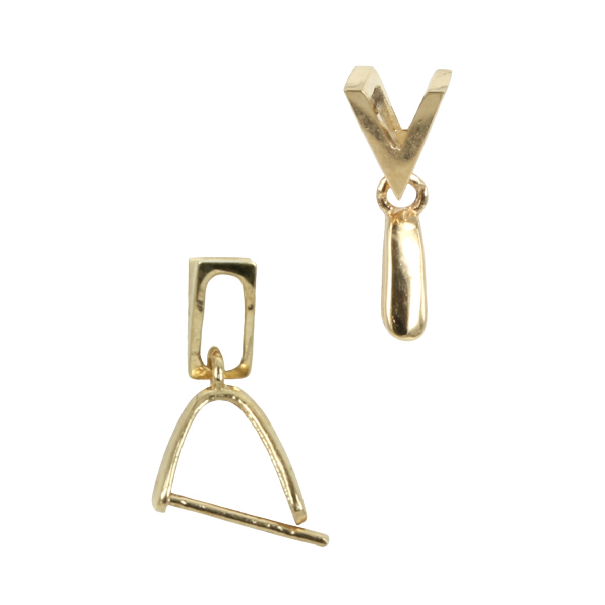 18Kt Gold Teardrop Pinch Bail with V-Frame Bail 11.1×5.8mm Yellow Gold