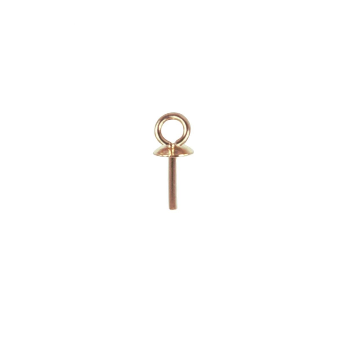 18Kt Gold Cup & Peg Mounting with Loop 2.5x6mm Rose Gold