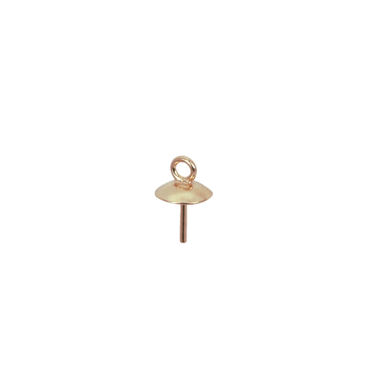 18Kt Gold Cup & Peg Mounting with Loop 5x6mm Rose Gold