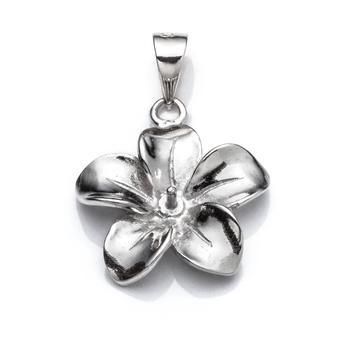 Flower Pendant with Peg Mounting and Bail in Sterling Silver 5mm 