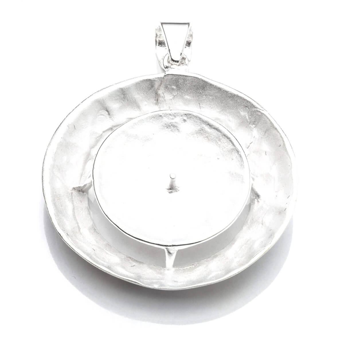 Round Pendant with Cup and Peg Mounting and Bail in Sterling Silver 5mm