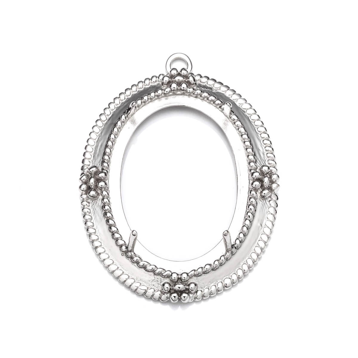 Fancy Pendant with Oval Mounting in Sterling Silver 