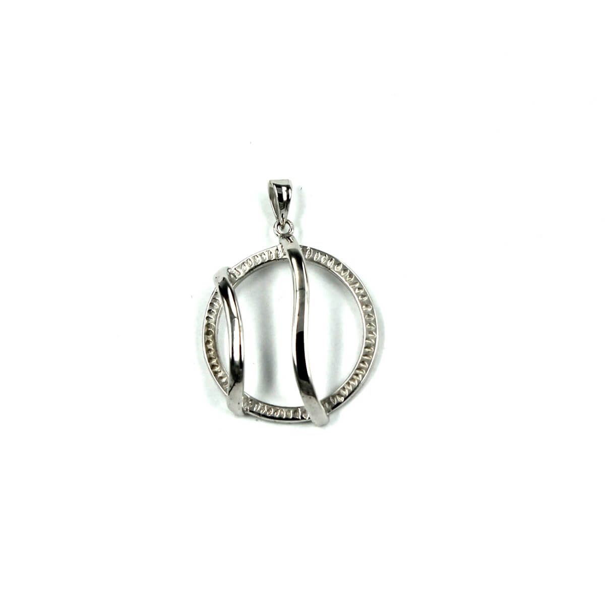 Round Pendant with Round Bezel Mounting in Sterling Silver 25mm