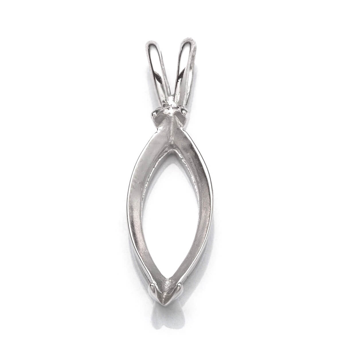 Marquise Pendant with Marquise Mounting in Sterling Silver 8x16mm