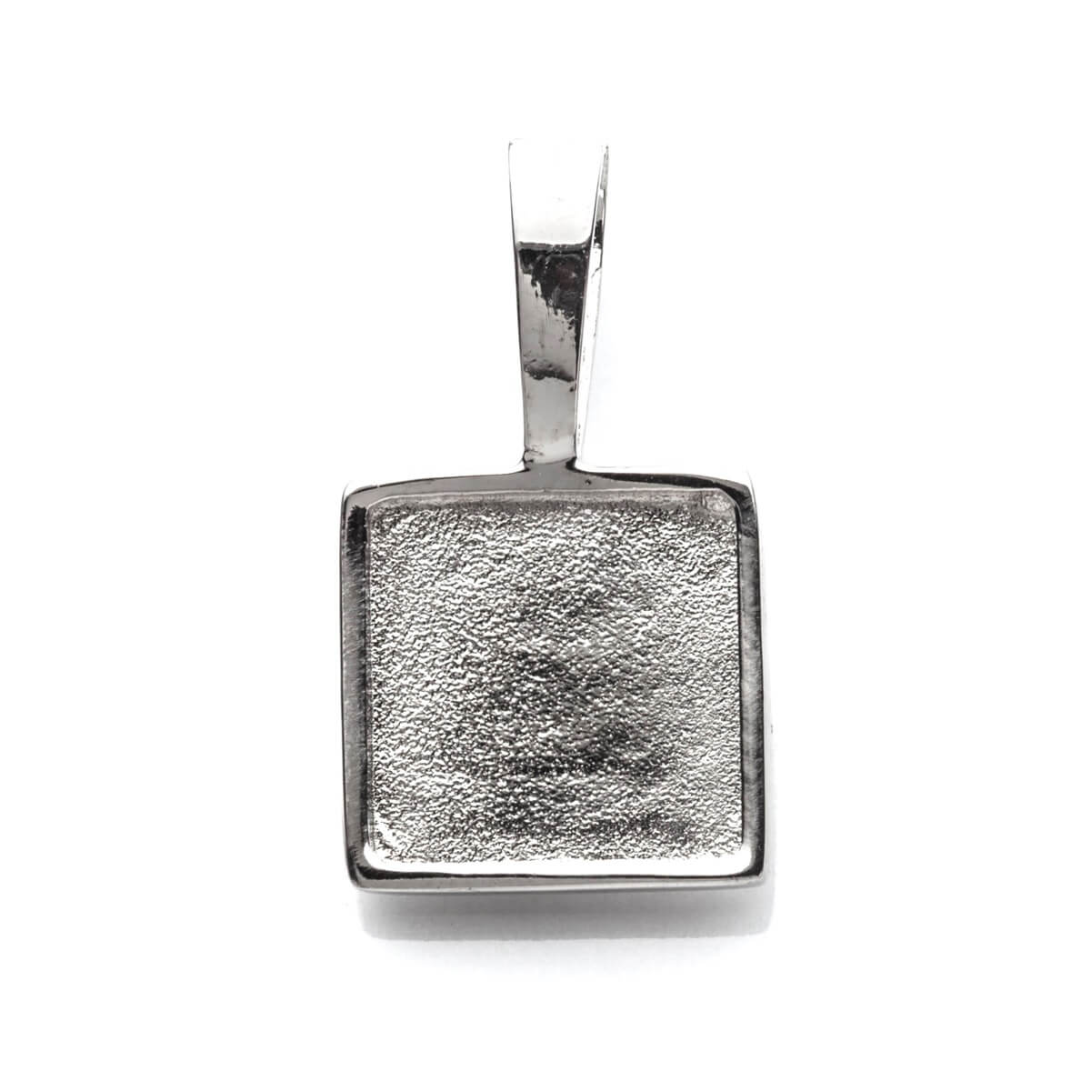 Rectangular Pendant with Square Bezel Mounting in Sterling Silver 12x12mm 