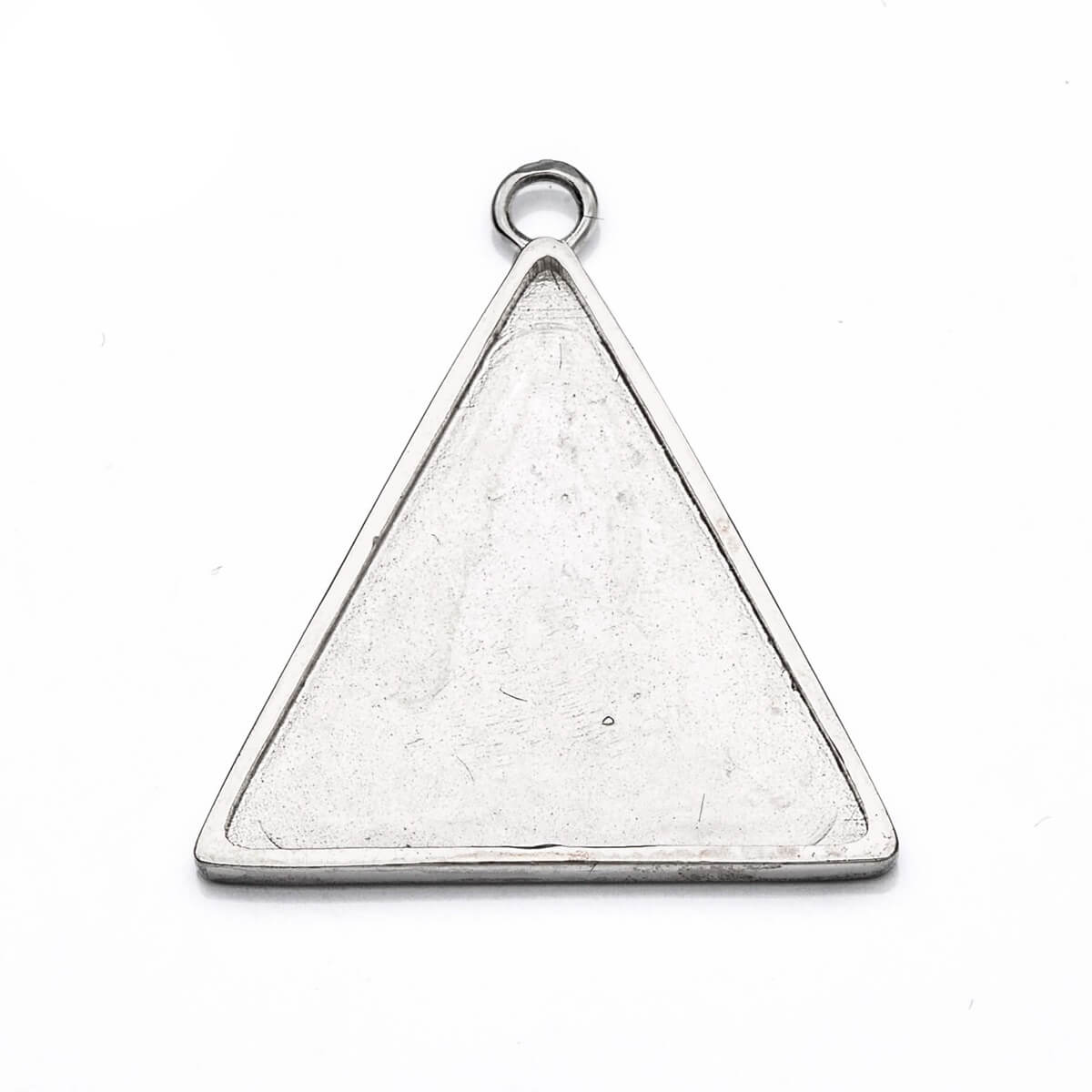 Triangular Pendant with Triangular Bezel Mounting in Sterling Silver 23x23x21mm 