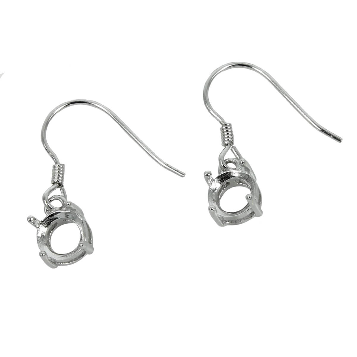 Teardrop CZ Halo Earrings with Pear Setting in Sterling Silver for 13x15mm Pear Stones 