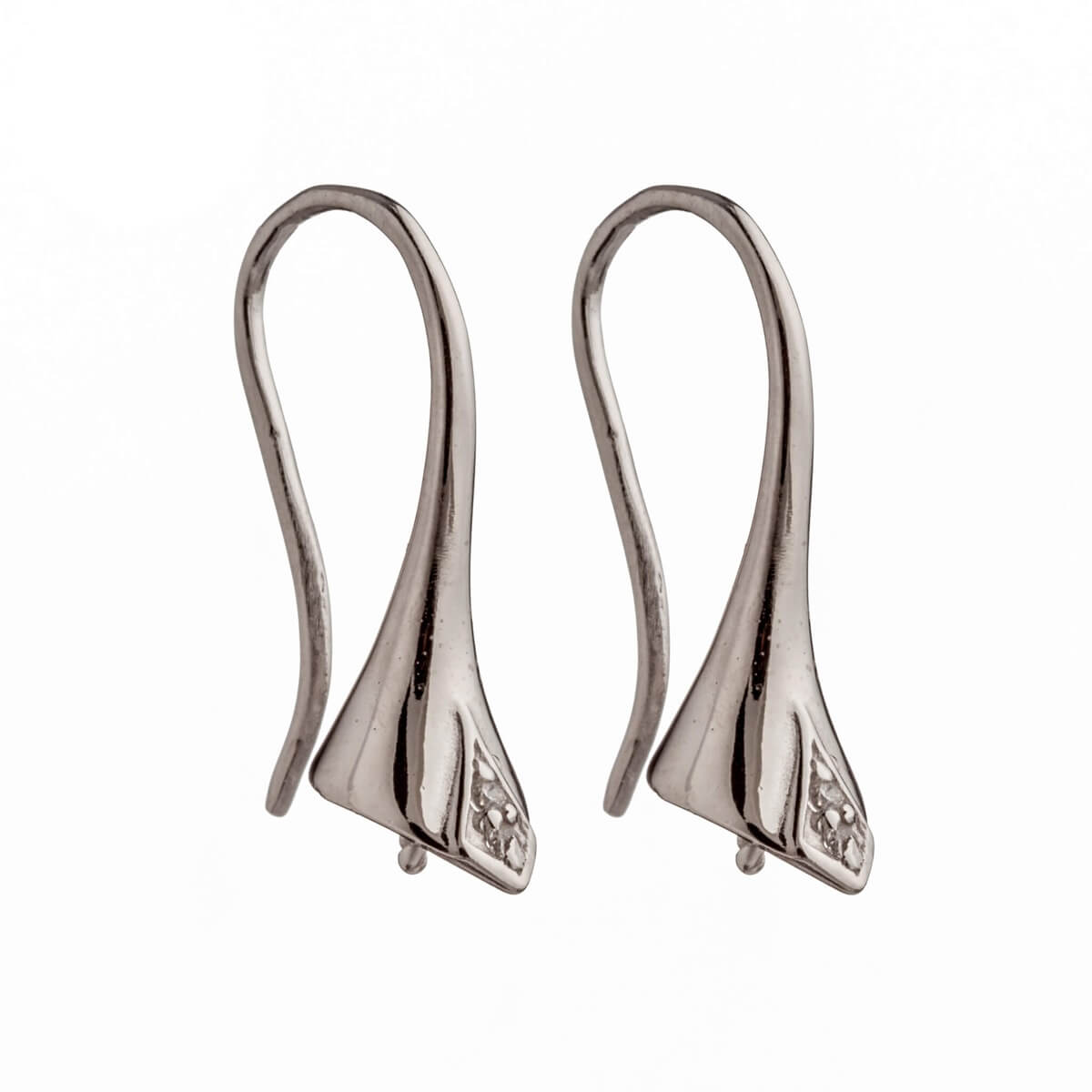 Ear Wires with Cubic Zirconia Inlays and Cup and Peg in Sterling Silver 
