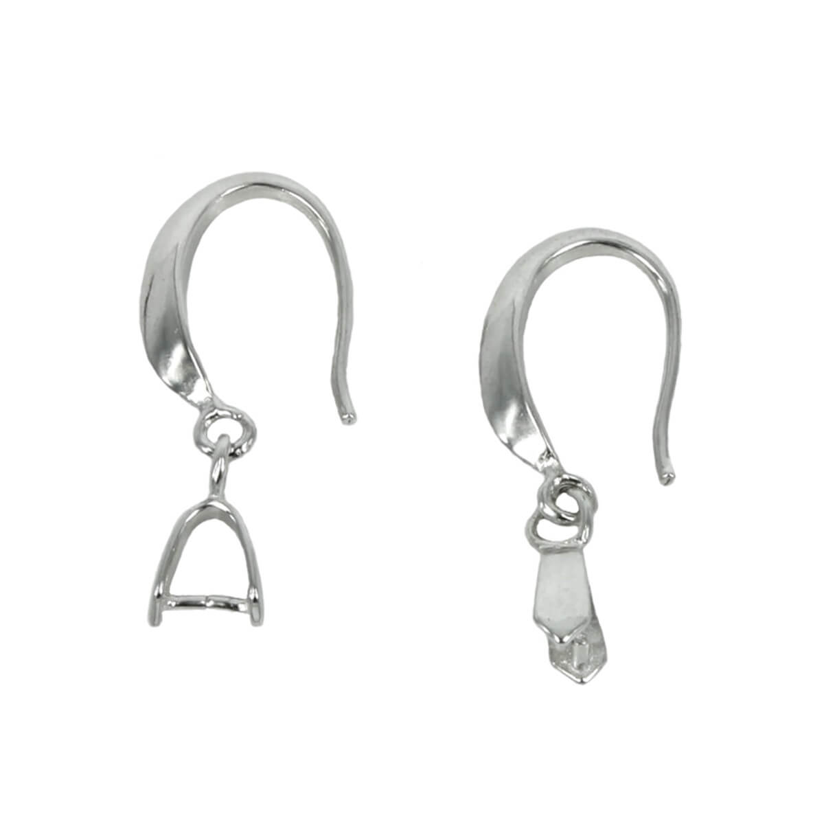 Ear Wires with Pinch Bail in Sterling Silver 4mm 