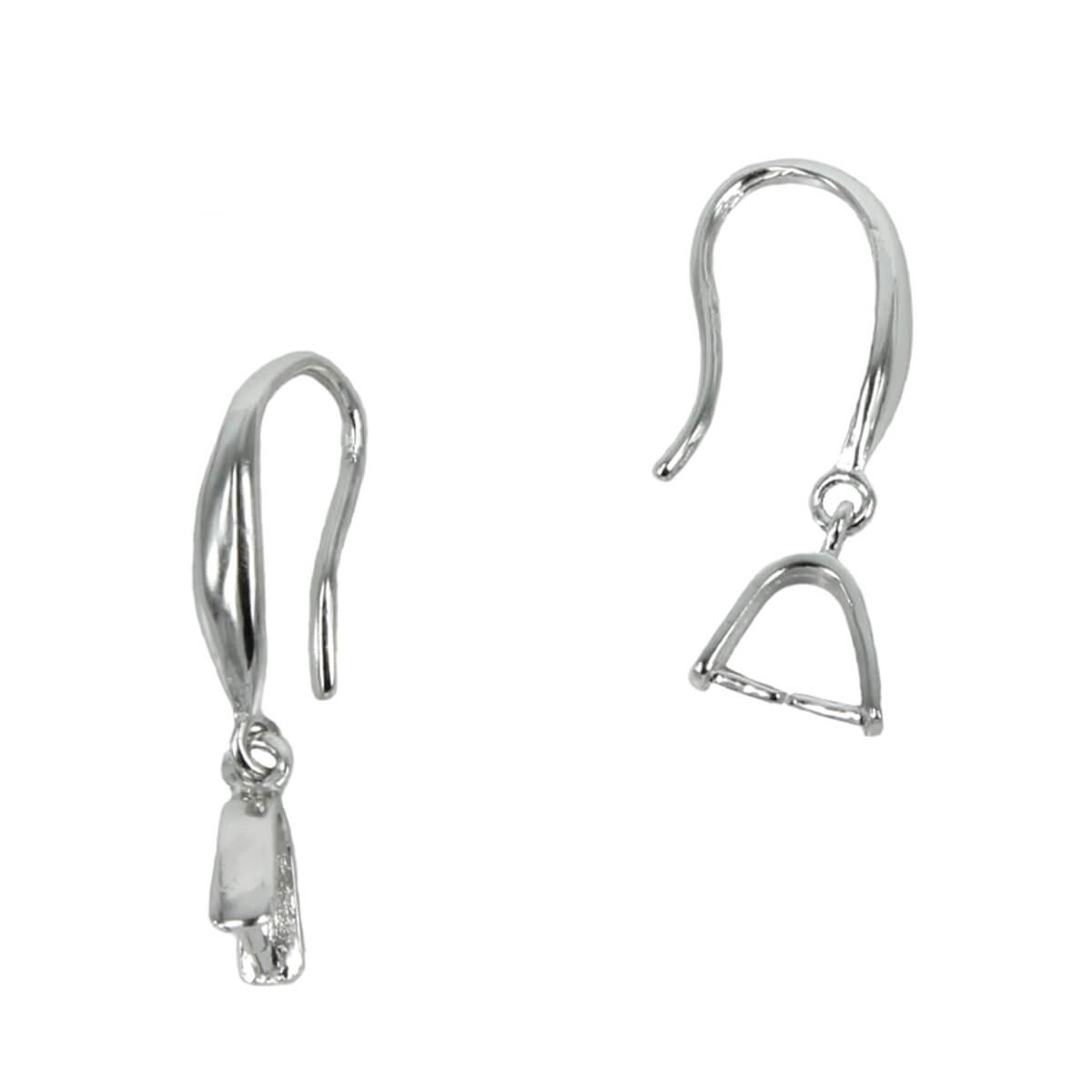 Ear Wires with Pinch Bail in Sterling Silver 5mm