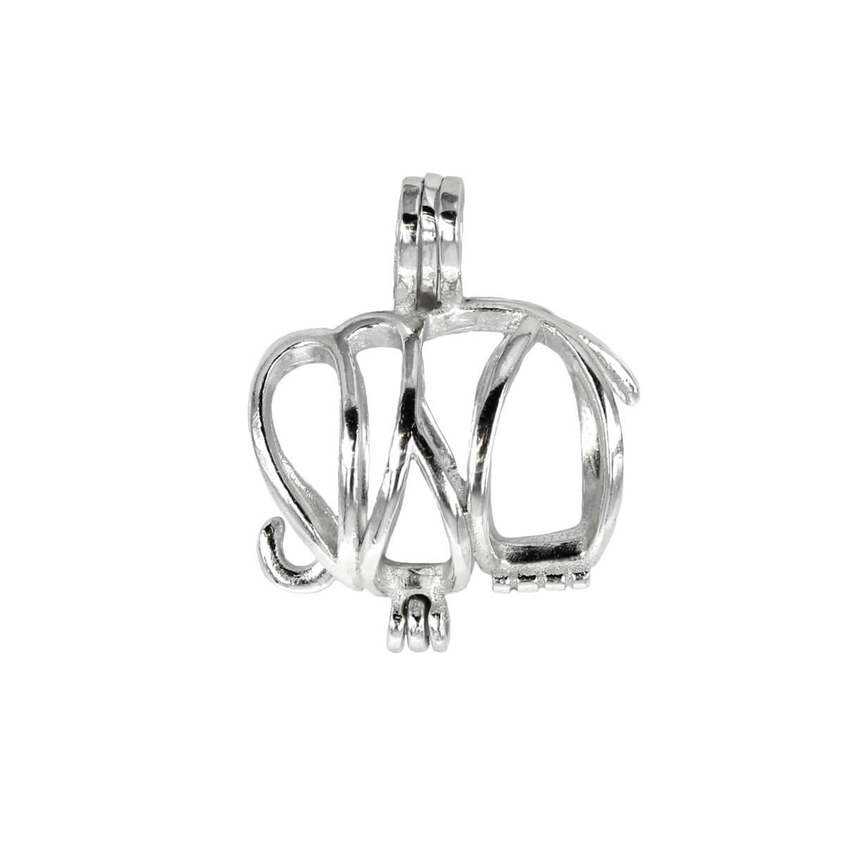 Elephant Cage Pendant with Incorporated Bail in Sterling Silver 8mm