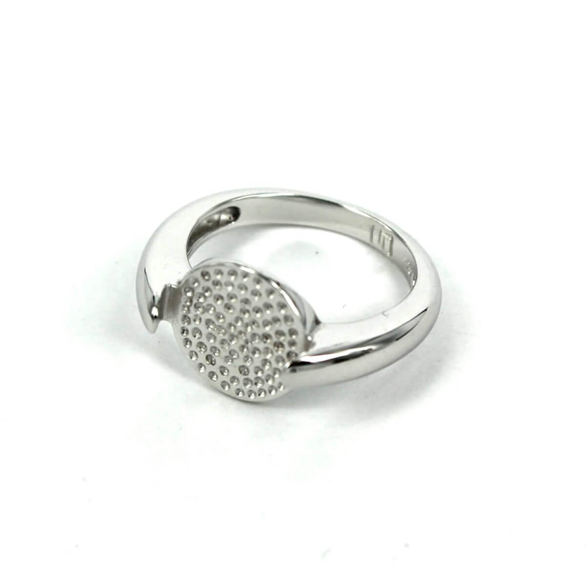 Ring with Shanks Round Bezel Mounting in Sterling Silver 12x12mm