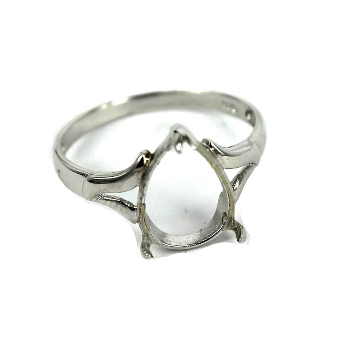 Split-Shank Ring with CZ’s in Sterling Silver for 4mm Round Stones