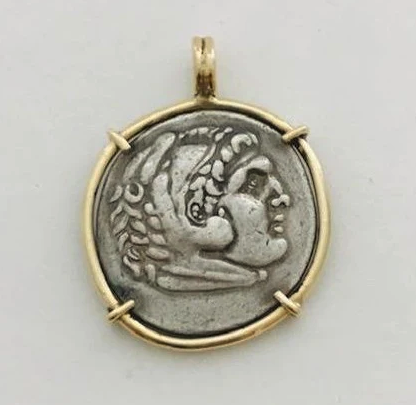 Alexander the Great Portrayed as Hercules Struck on Silver Ancient Greek Coin