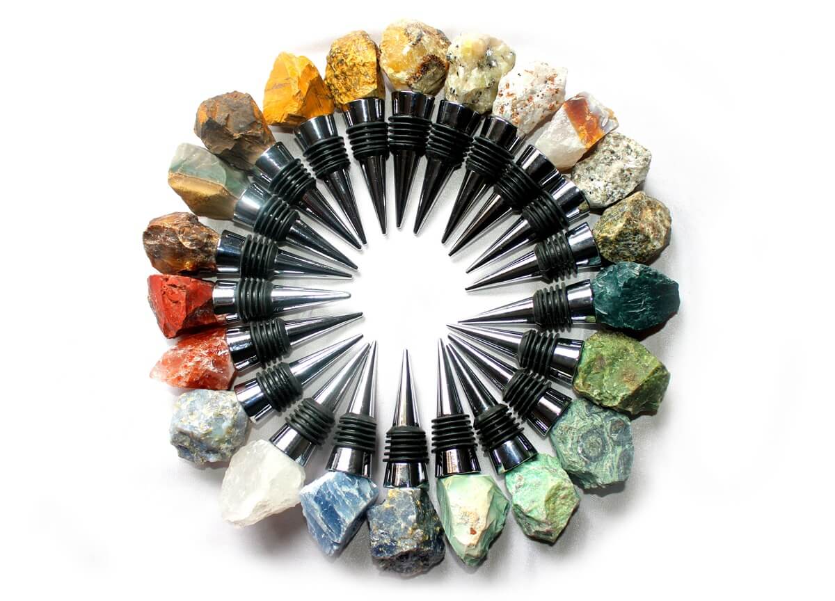 Assorted Gemstone Rough Bottle Toppers