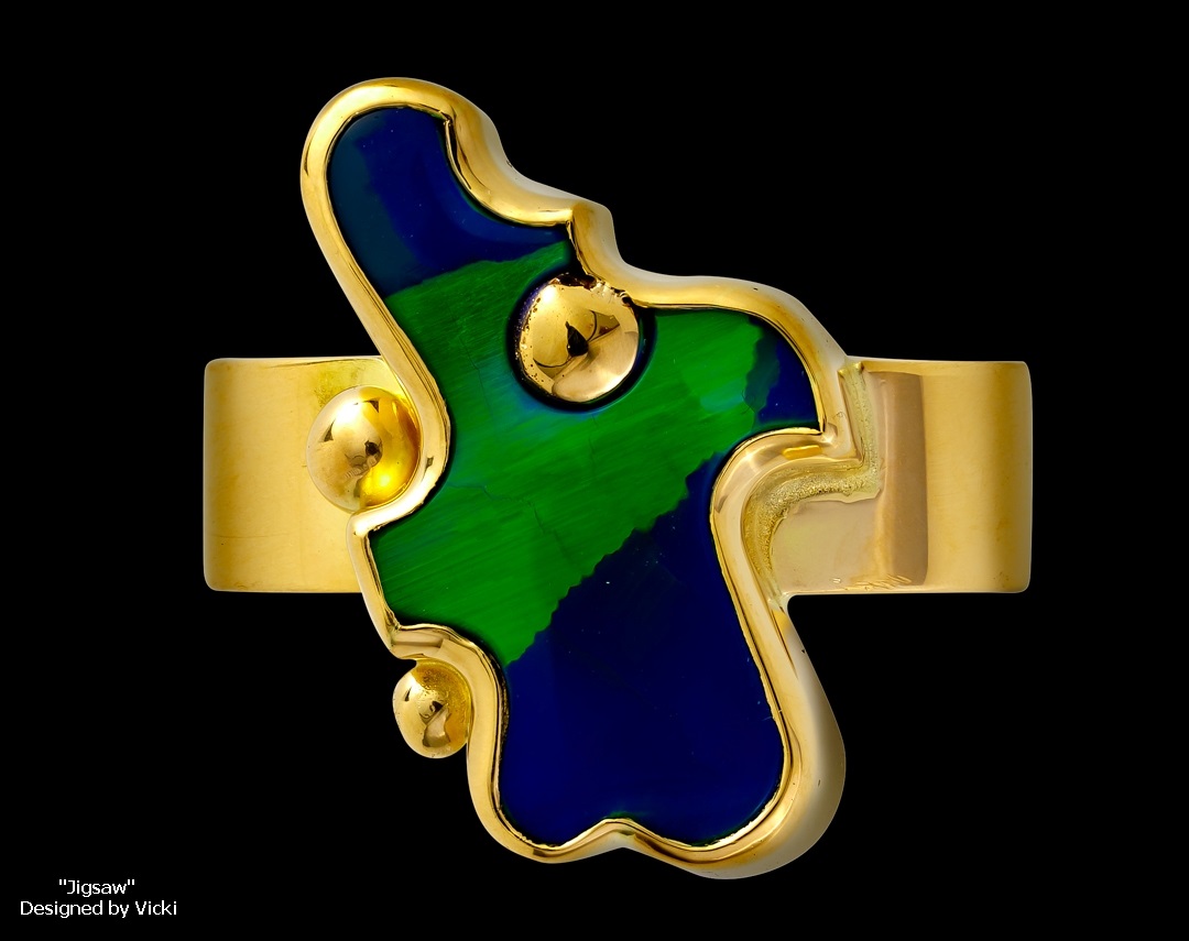 "Jigsaw" black opal ring designed by Vicki Bokros DTEO