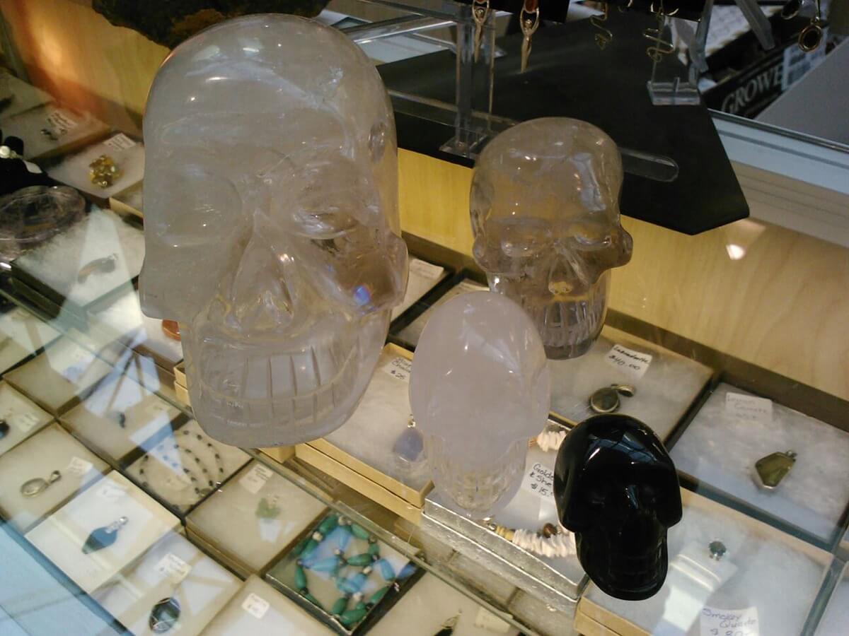 Quartz skull carvings