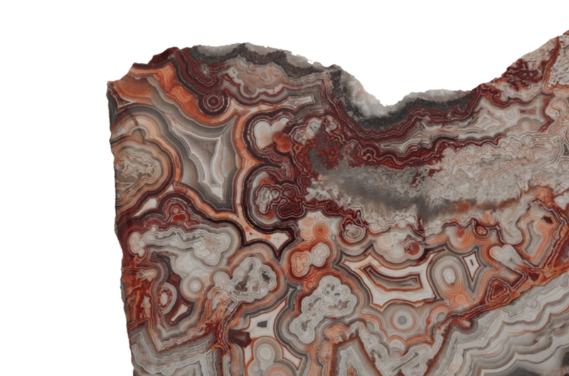 Laguna Lace agate gets its name as a hybrid of Crazy Lace agate and Laguna agate. It is a variety of Mexican Crazy Lace agate.
